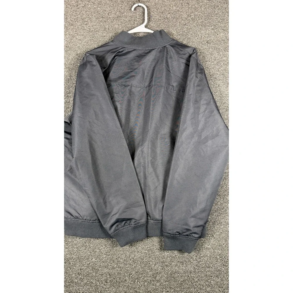 Levis Mens Bomber Jacket Gray Orange Lining Full Zip Flight Coat w/ Flaw